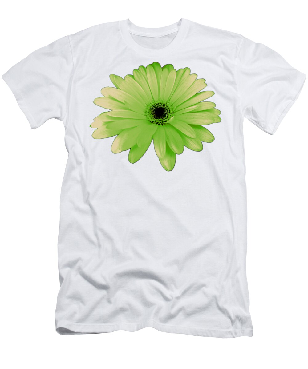 Digital Art T-Shirt featuring the photograph Green Daisy Flower by Delynn Addams
