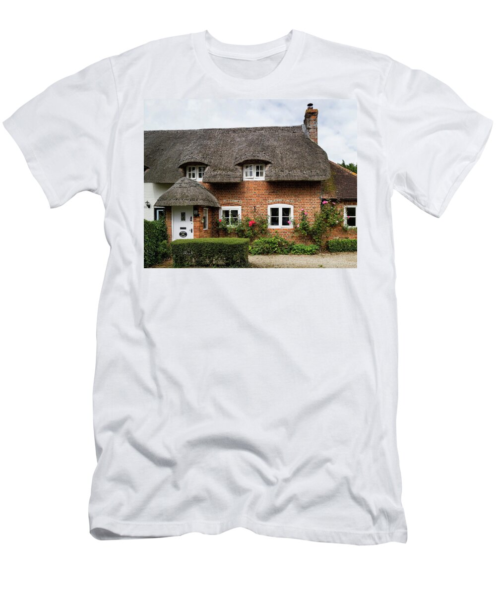 Cottage T-Shirt featuring the photograph Hampshire Thatched Cottages 7 by Shirley Mitchell