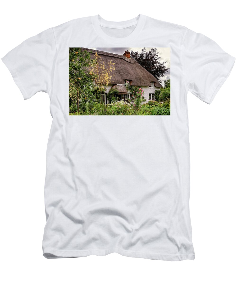 Cottage T-Shirt featuring the photograph Hampshire Thatched Cottages 9 by Shirley Mitchell