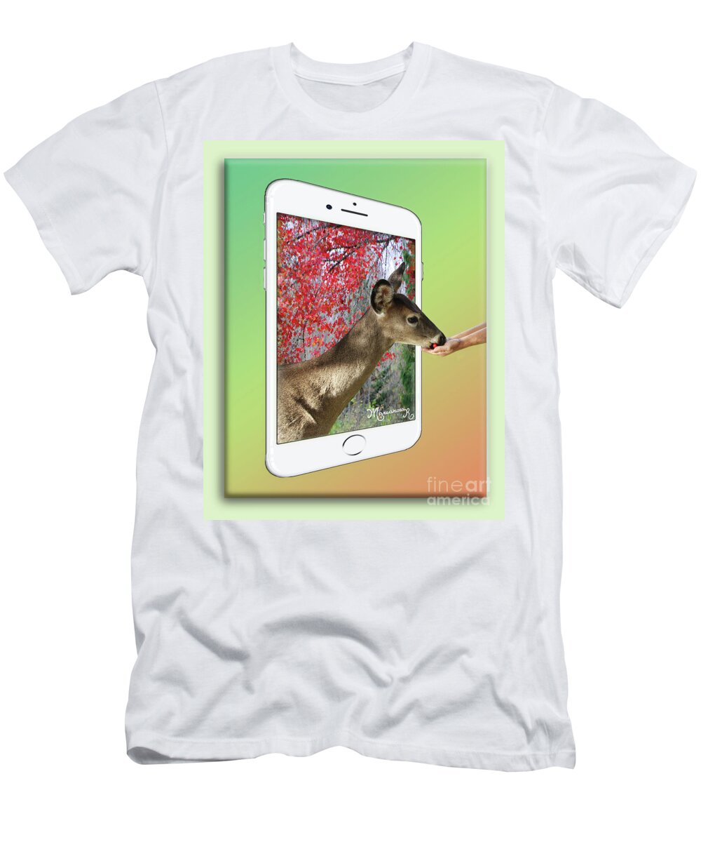 Fauna T-Shirt featuring the digital art Hand-out by Mariarosa Rockefeller
