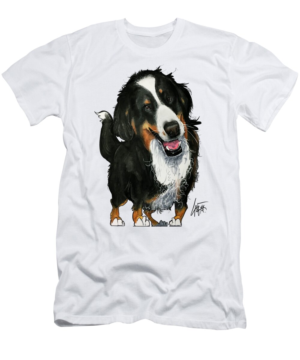 Bernese Mountain Dog T-Shirt featuring the drawing Hanson 3916 by Canine Caricatures By John LaFree