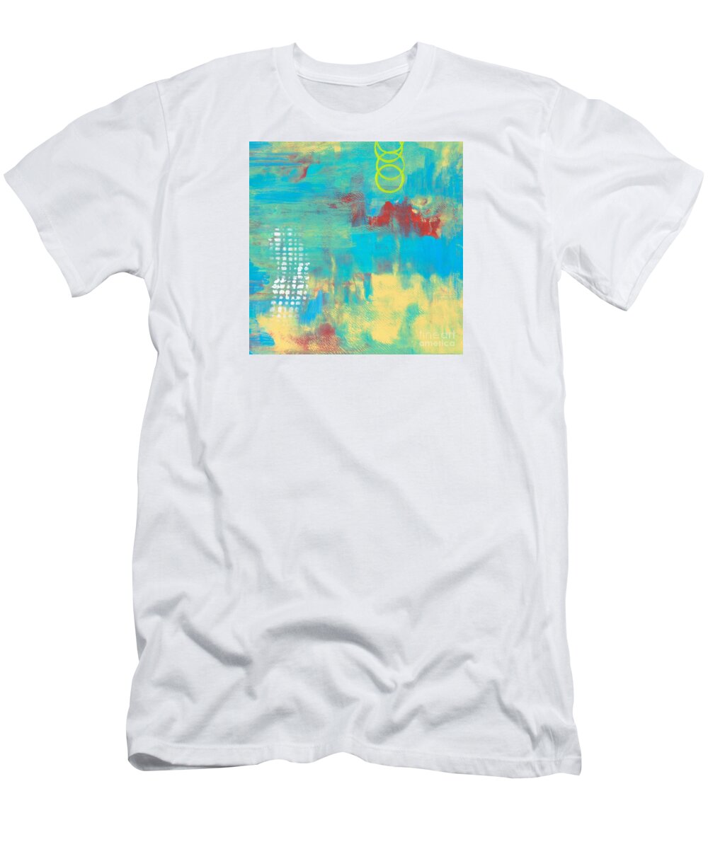 Hao Aiken T-Shirt featuring the painting HAPPINESS Abstract #1 by Hao Aiken