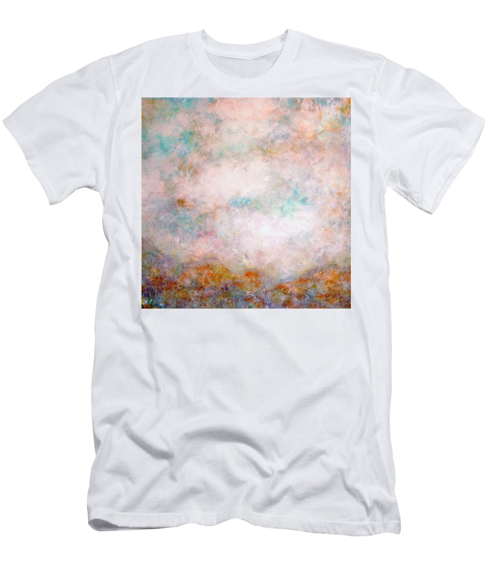 Clouds T-Shirt featuring the painting Happy Dancing Clouds by Natalie Holland