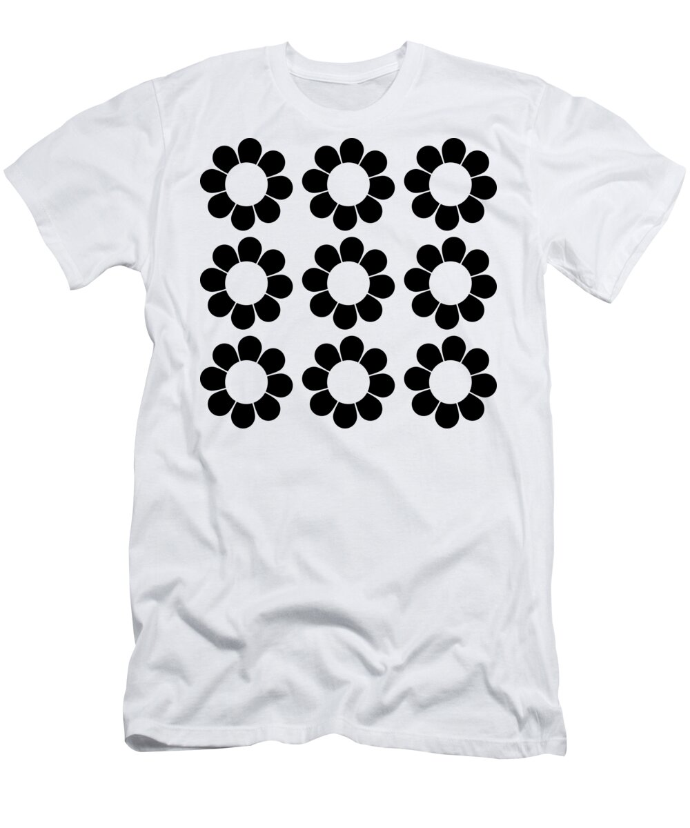 Mid Century Modern T-Shirt featuring the digital art Happy Flower Group by Donna Mibus