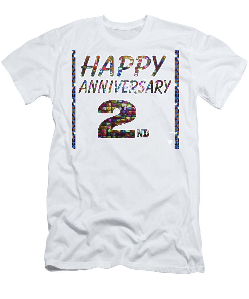 Always Purple Dynamics Happy second 2nd Anniversary Celebrations design on Greeting Cards t-shirts  pillows curtains phone T-Shirt by Navin Joshi - Pixels