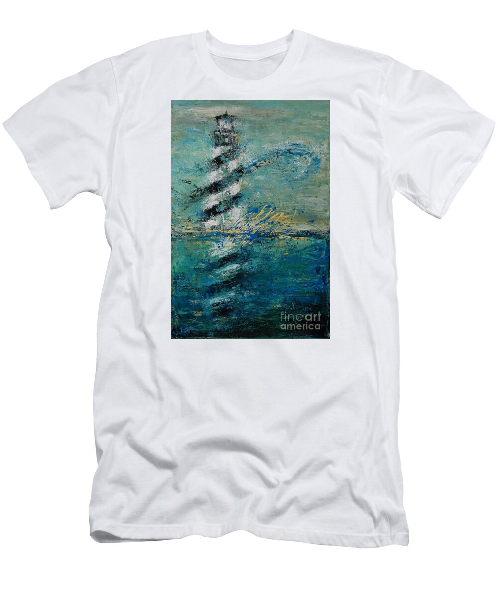 Cape Hatteras T-Shirt featuring the painting Hatteras by the Sea by Dan Campbell