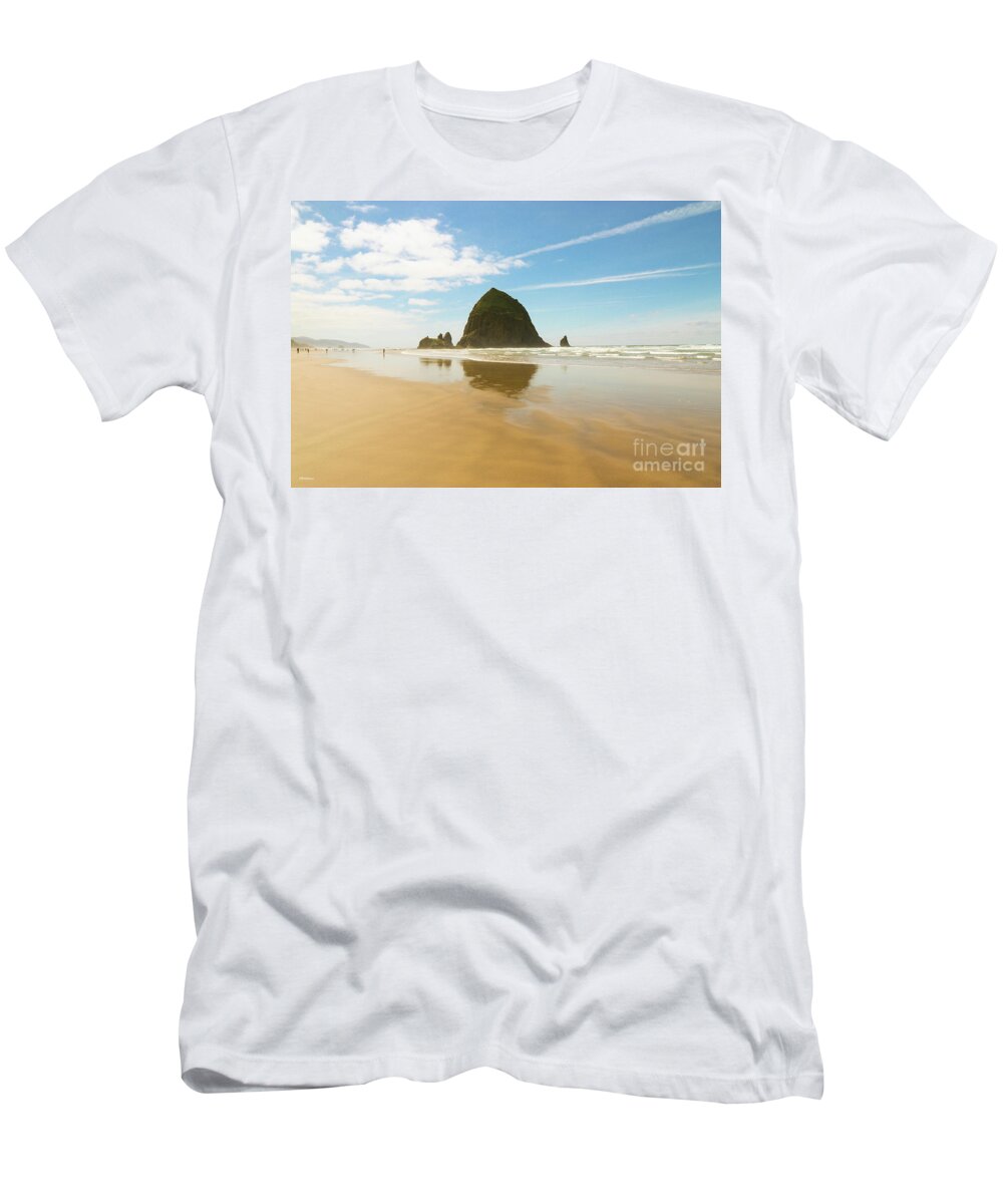 Haystack Rock T-Shirt featuring the photograph Haystack Rock by Veronica Batterson