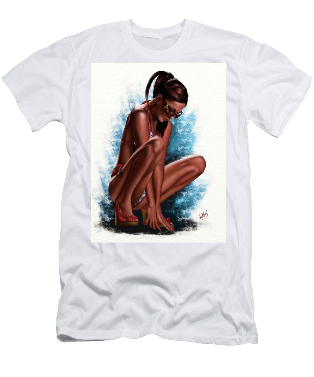 Pin T-Shirt featuring the painting Haze by Pete Tapang