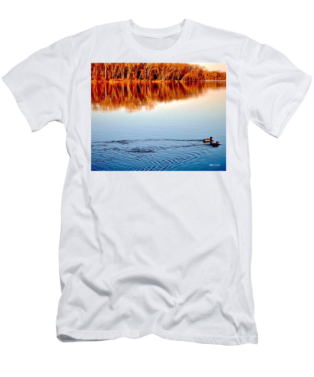 Ducks T-Shirt featuring the photograph Heading Home by Susie Loechler