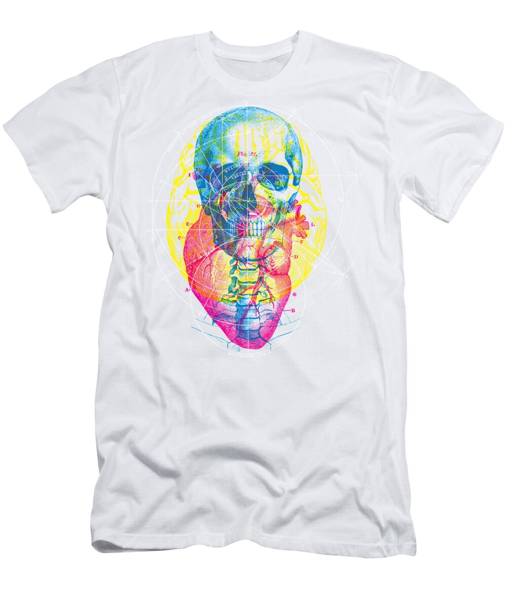 Heart Brain Skull T-Shirt by Gary Grayson - Instaprints
