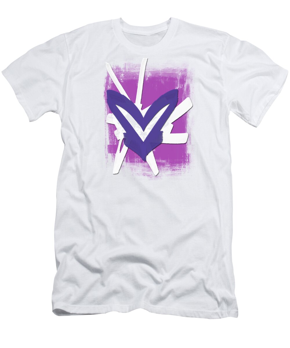 Abstract T-Shirt featuring the digital art Hearts Graphic 3 by Melissa Smith
