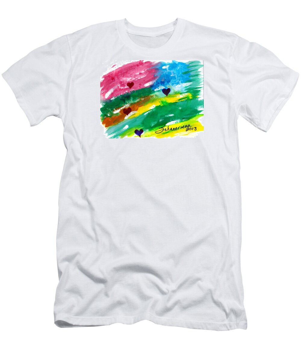 Watercolor Art T-Shirt featuring the painting heARTs Of The Sea by Susan Schanerman
