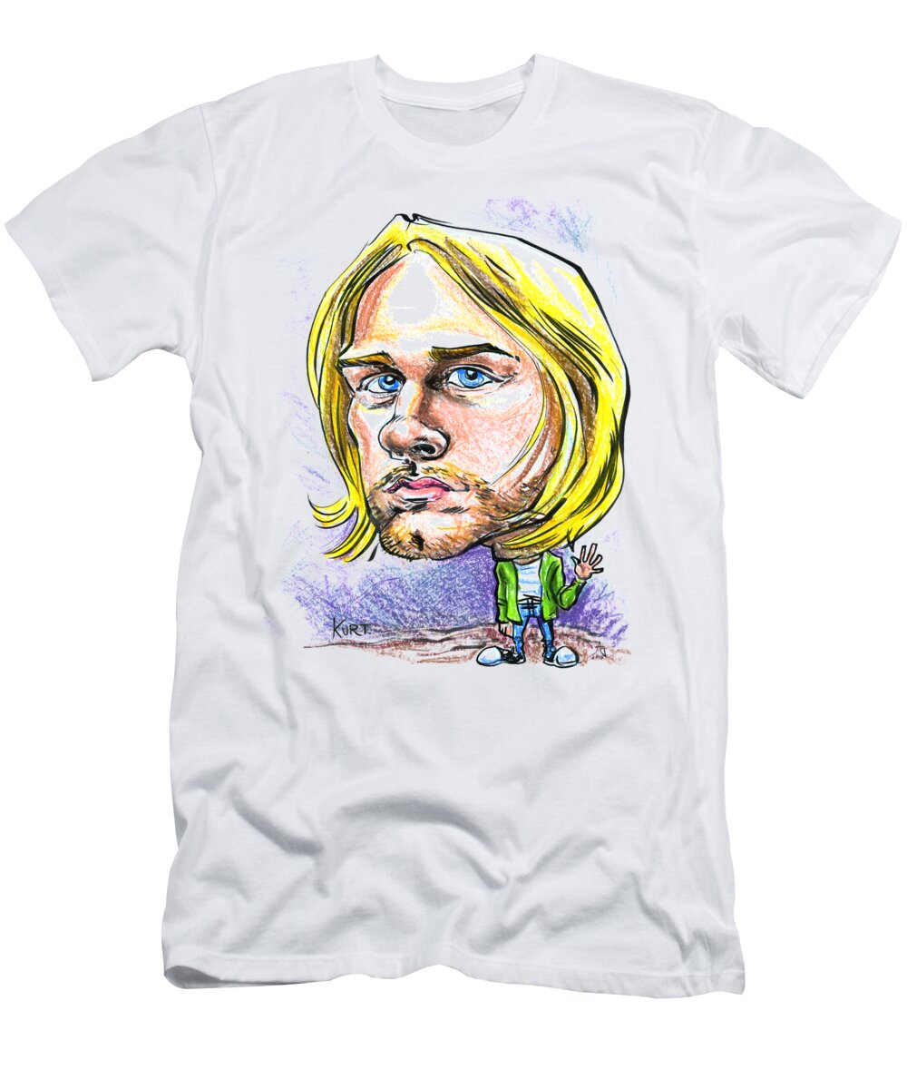 Caricature T-Shirt featuring the drawing Hello Kurt by John Ashton Golden