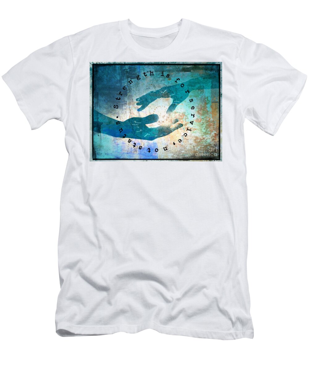 Romans 15:1-2 T-Shirt featuring the digital art Helping Hands by Christine Nichols