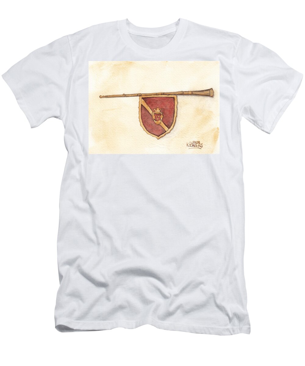 Heraldry T-Shirt featuring the painting Heraldry Trumpet by Ken Powers