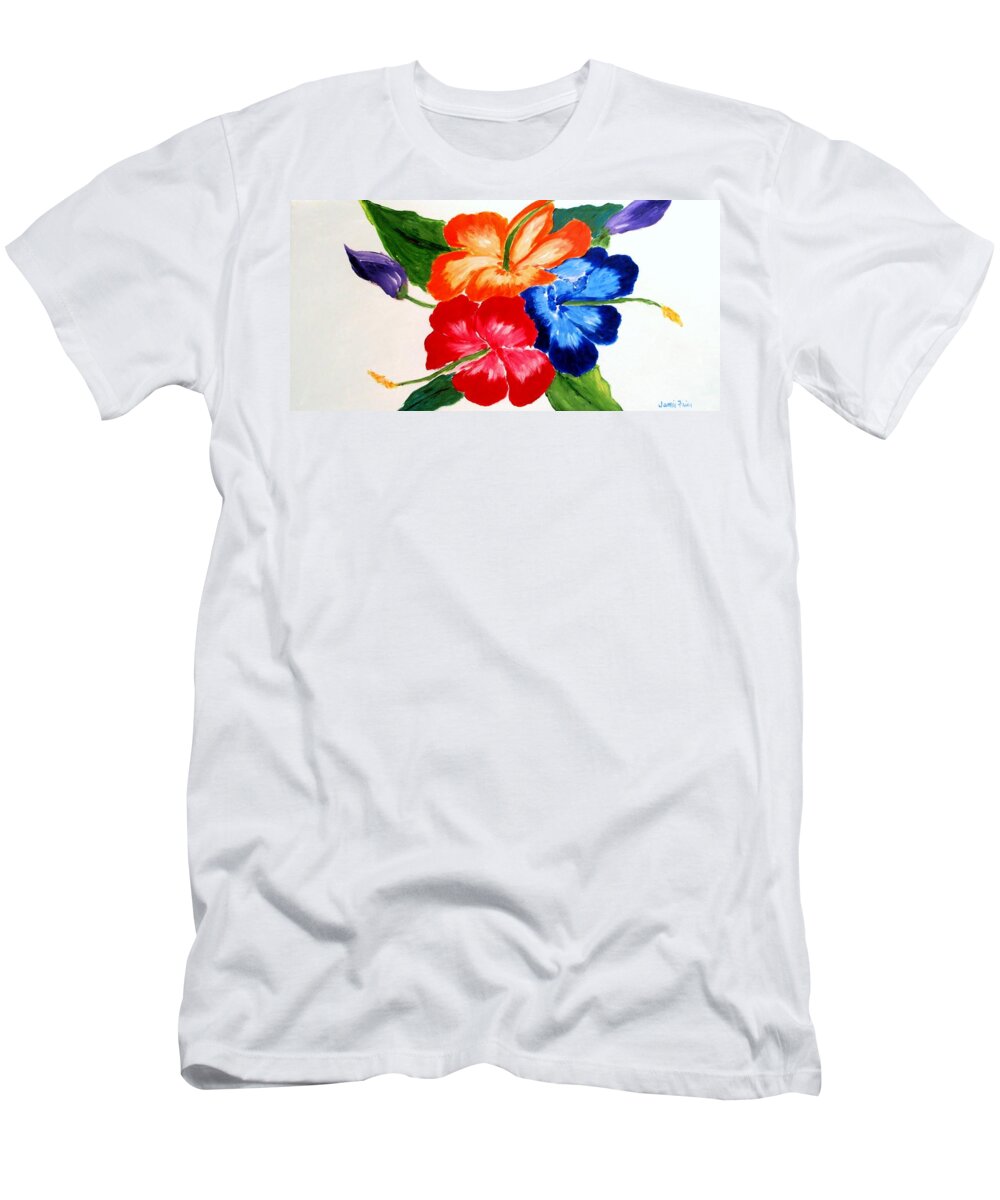 Hibiscus T-Shirt featuring the painting Hibiscus by Jamie Frier