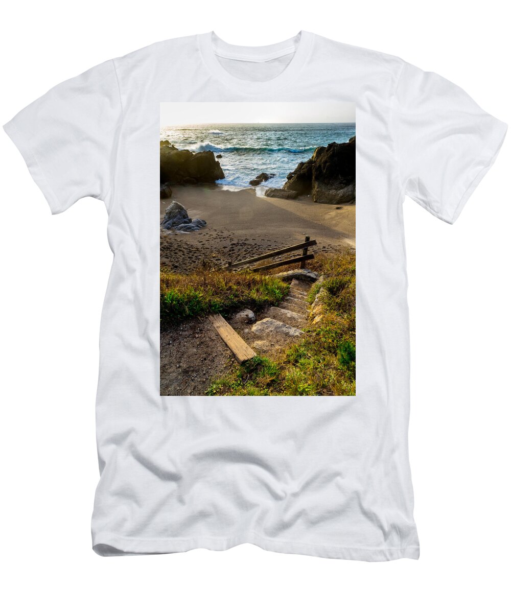 Point Lobos T-Shirt featuring the photograph Hidden Beach by Derek Dean