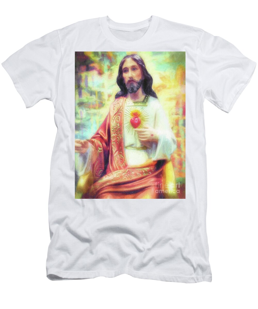 Sacred Heart T-Shirt featuring the photograph His Most Sacred Heart by Davy Cheng