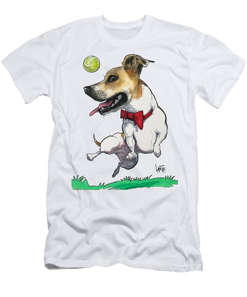 Terrier T-Shirt featuring the drawing Hodges 3758 by Canine Caricatures By John LaFree