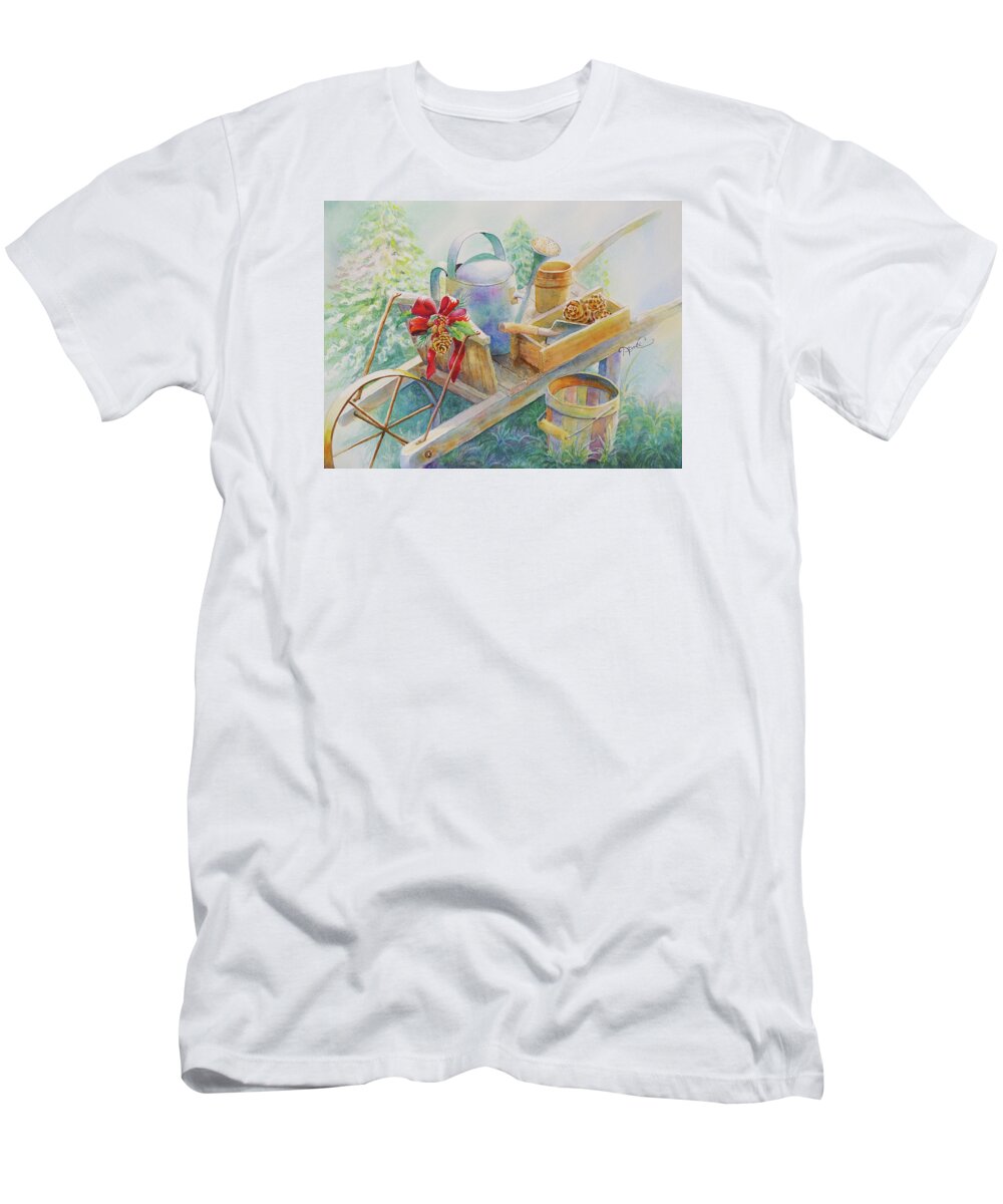 Nancy Charbeneau T-Shirt featuring the painting Holiday Respite by Nancy Charbeneau