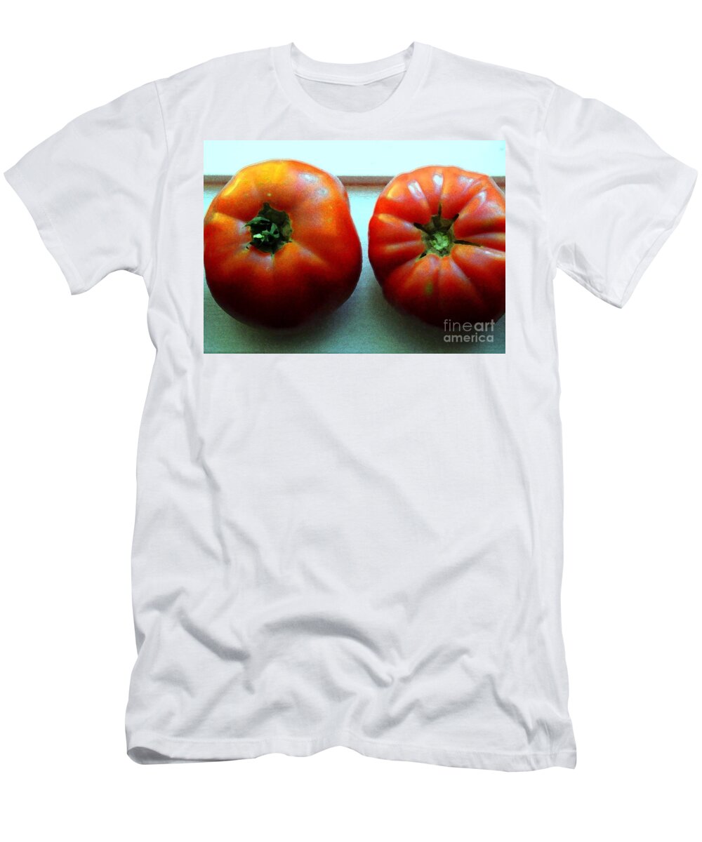 Tomatoes T-Shirt featuring the painting Homegrown Tomatoes by Hazel Holland