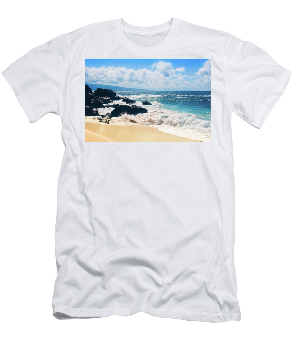 Hookipa T-Shirt featuring the photograph Hookipa Beach Maui Hawaii by Sharon Mau