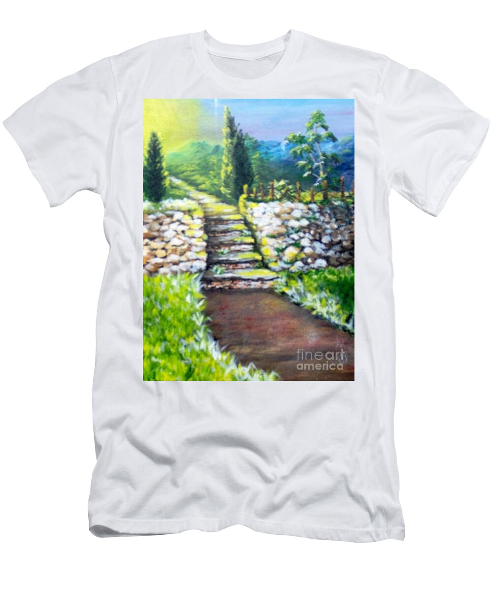 Stairs T-Shirt featuring the painting Hope by Saundra Johnson