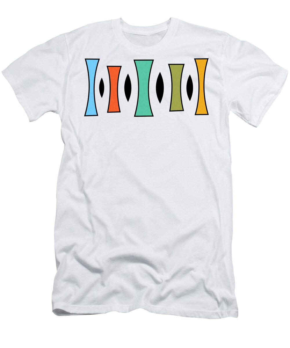 Mid Century Modern T-Shirt featuring the digital art Horizontal Trapezoids by Donna Mibus