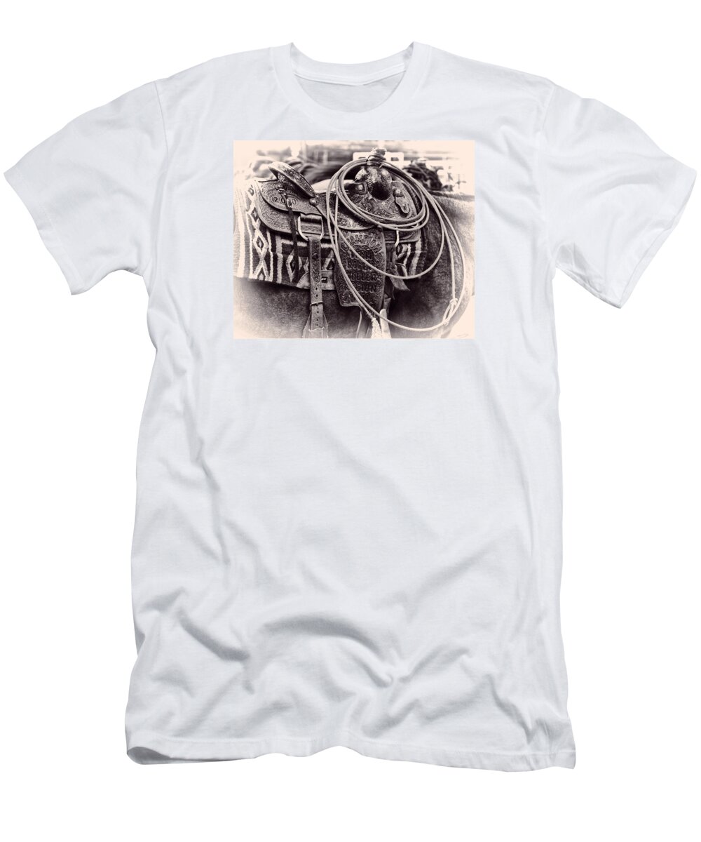 Champion T-Shirt featuring the photograph Horse Saddle by Brian Kinney