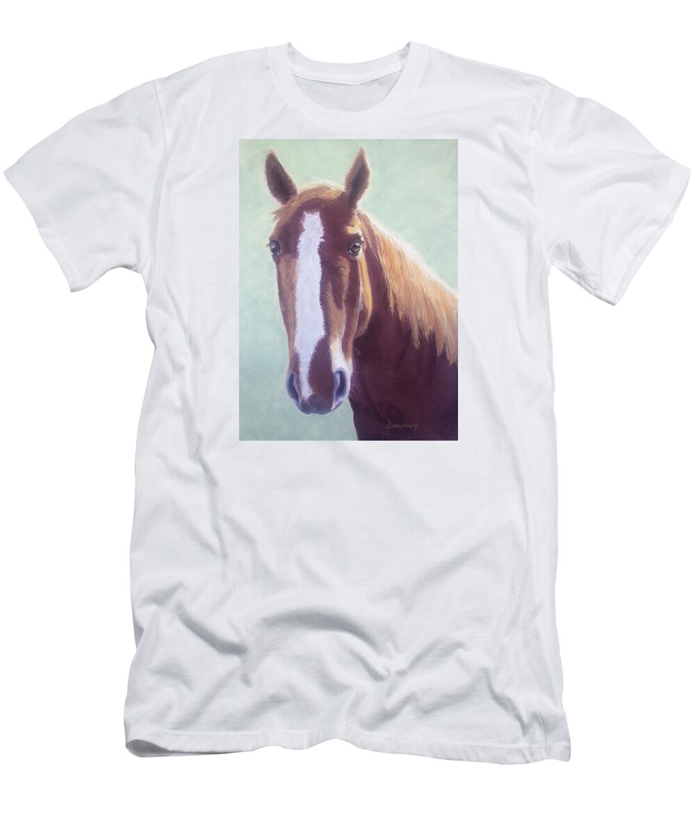 Blaze T-Shirt featuring the pastel Horse with Blaze by Nancy Beauchamp