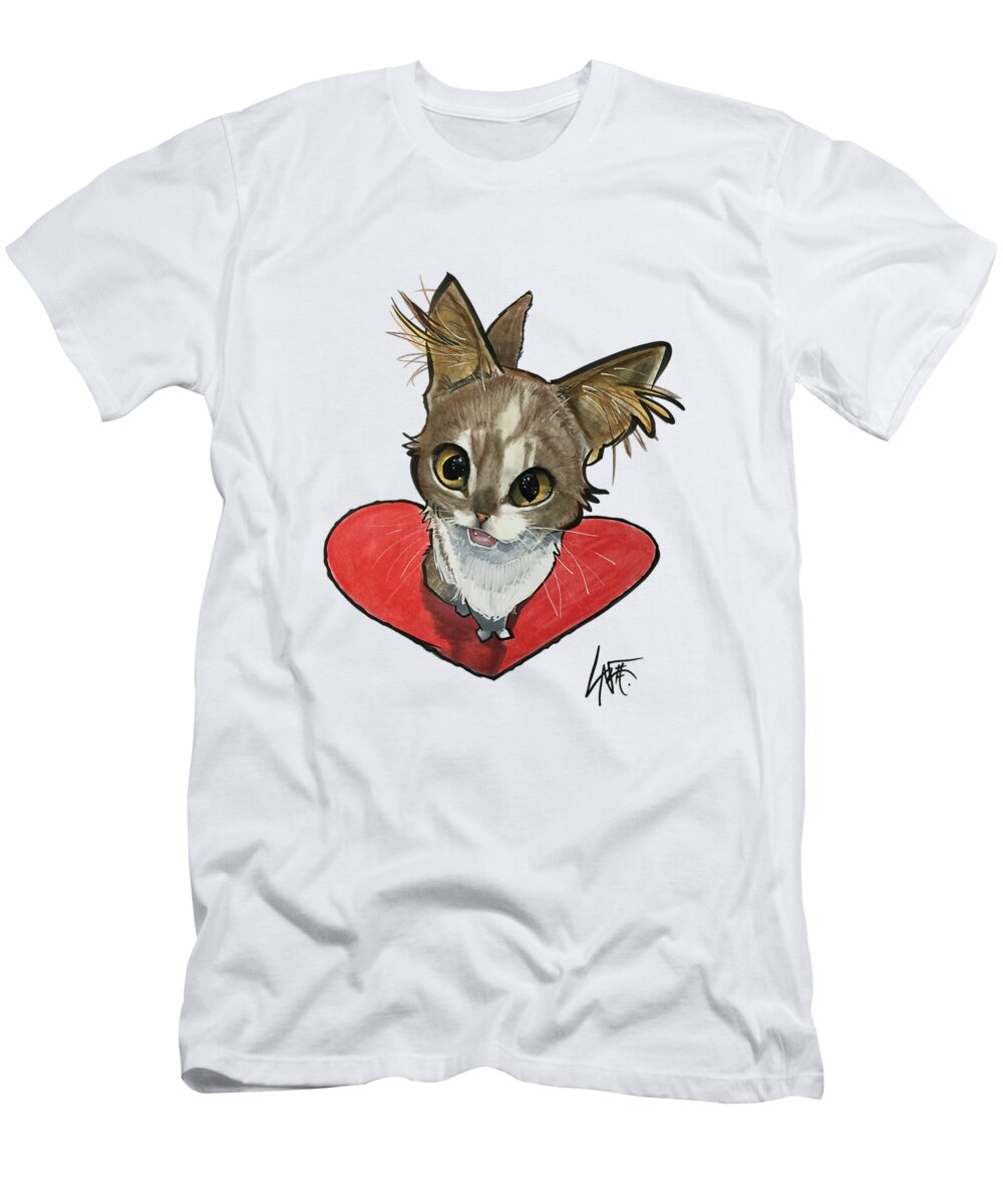 Cat T-Shirt featuring the drawing Hull 3885 by Canine Caricatures By John LaFree