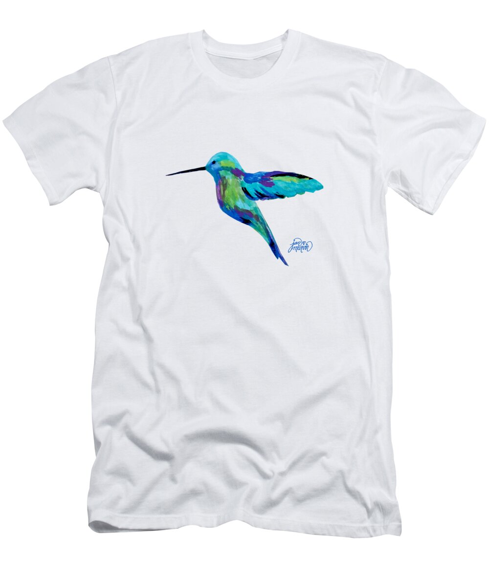 Hummingbird T-Shirt featuring the painting Hummingbird by Jan Marvin