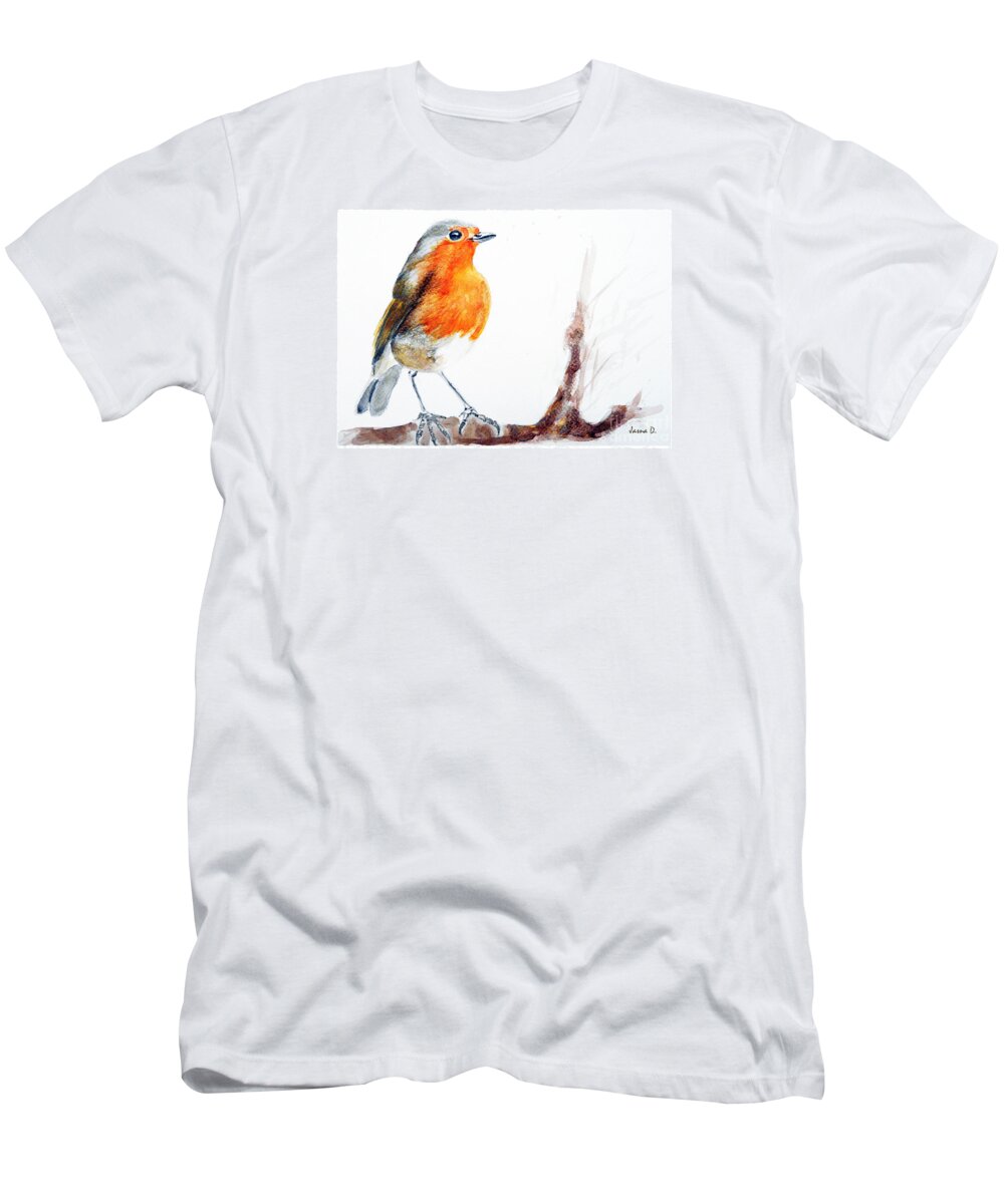 Robin T-Shirt featuring the painting I am happy by Jasna Dragun