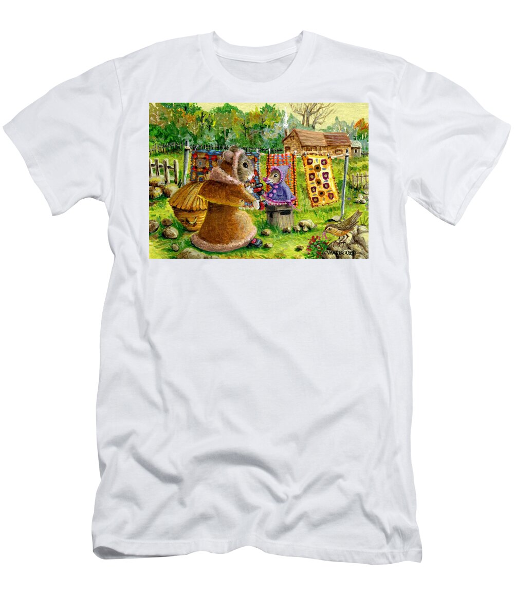 Mice T-Shirt featuring the painting I Love You, Mommy by Jacquelin L Westerman