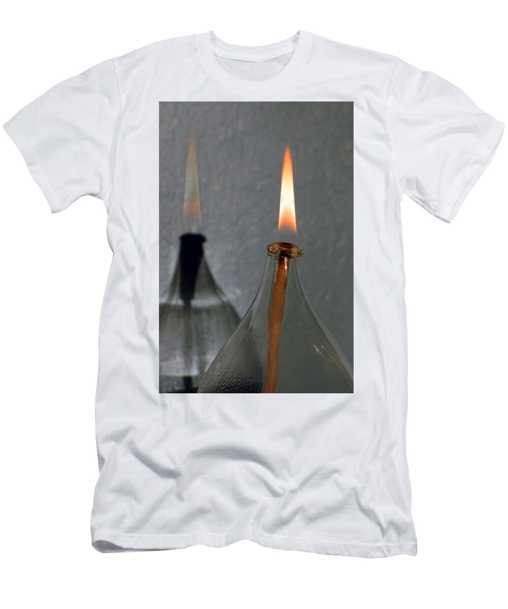 Oil Lamp T-Shirt featuring the digital art Impossible Shadow Oil Lamp by Jana Russon