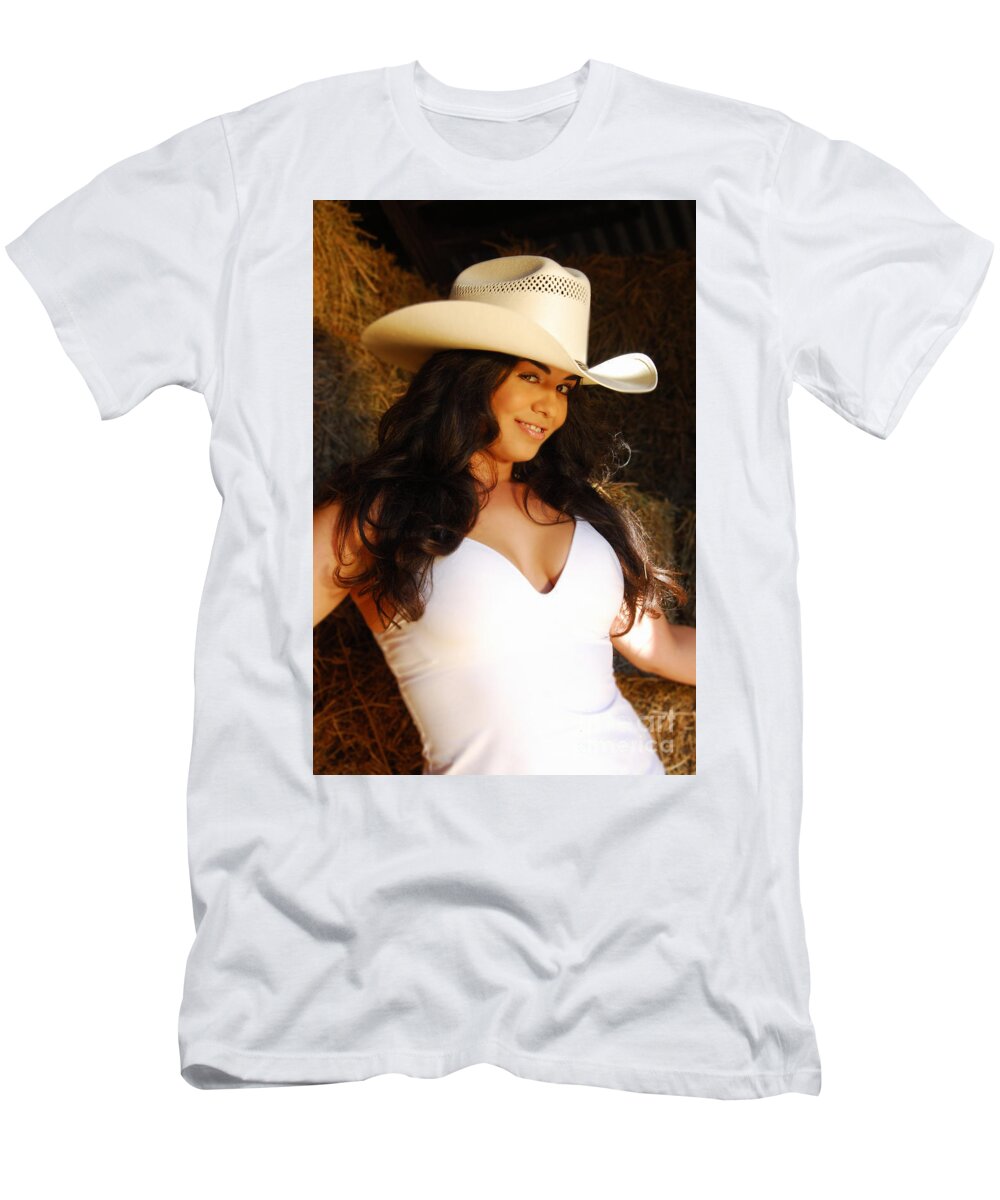 Glamour Photographs T-Shirt featuring the photograph In the barn by Robert WK Clark