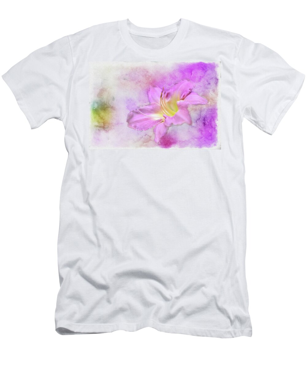 Flower T-Shirt featuring the painting In The Pink by Ches Black