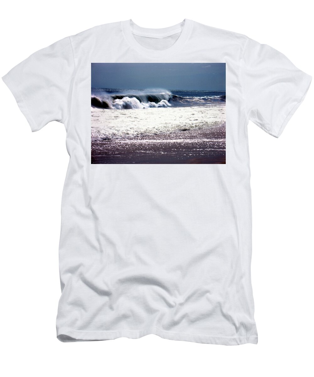 Beach T-Shirt featuring the photograph Incoming by Steve Karol