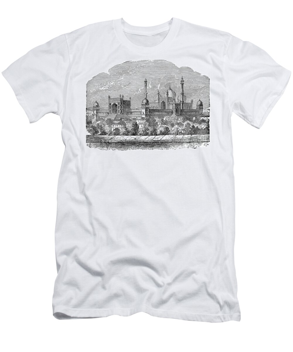 1894 T-Shirt featuring the drawing INDIA, JAMA MASJID, c1894. by Granger