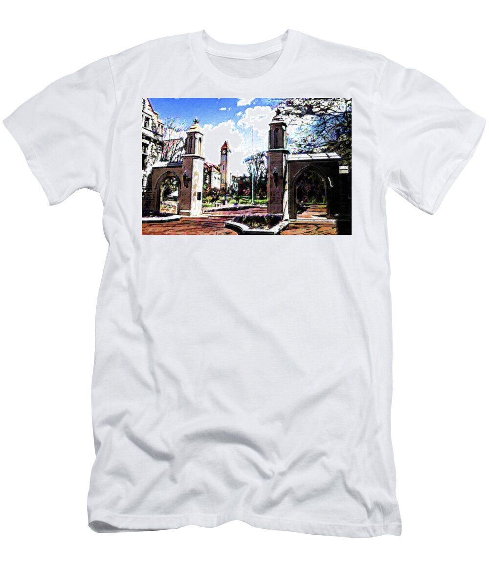 Indiana University T-Shirt featuring the photograph Indiana University Gates by DJ Fessenden