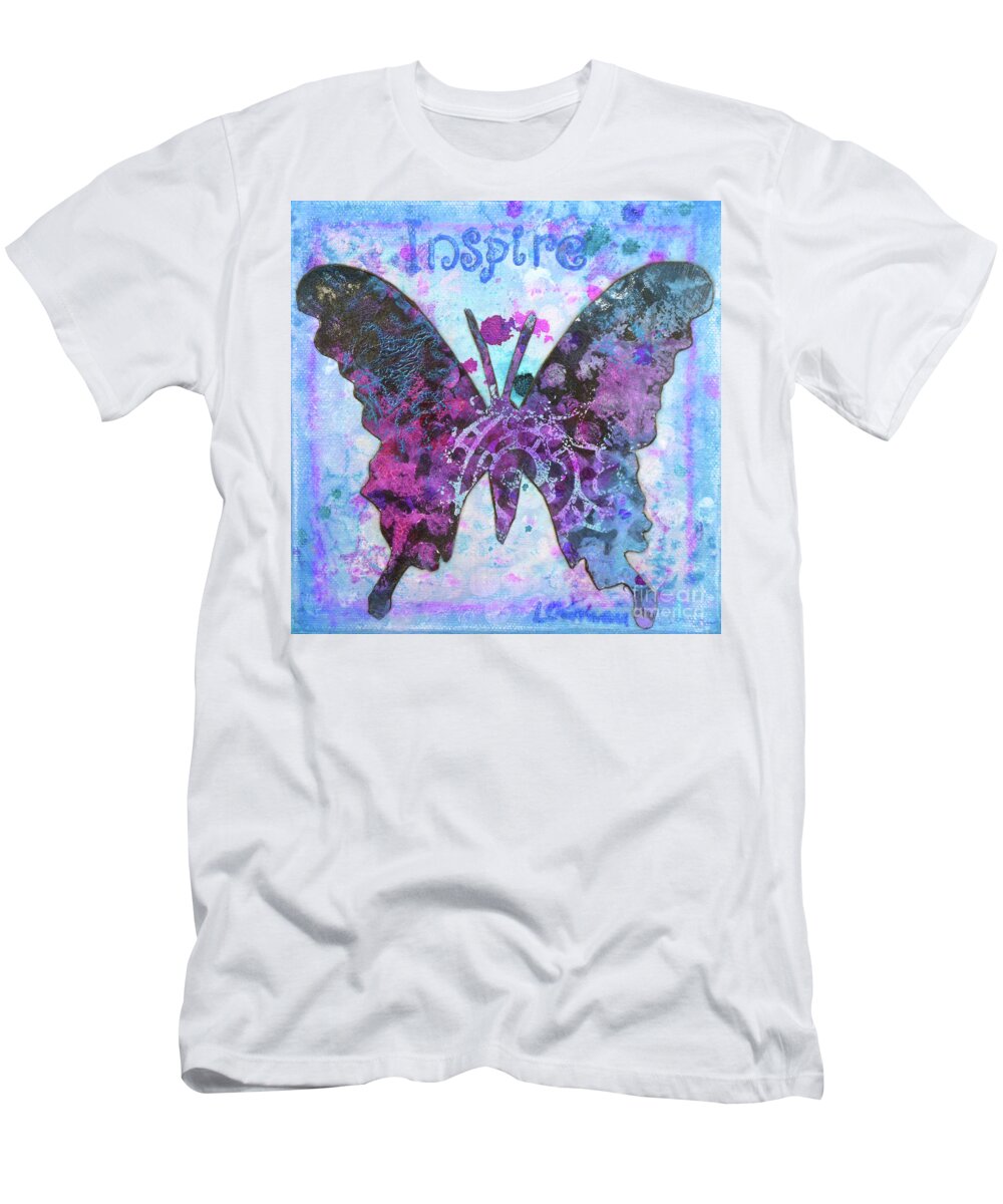 Art T-Shirt featuring the painting Inspire Butterfly by Lisa Crisman