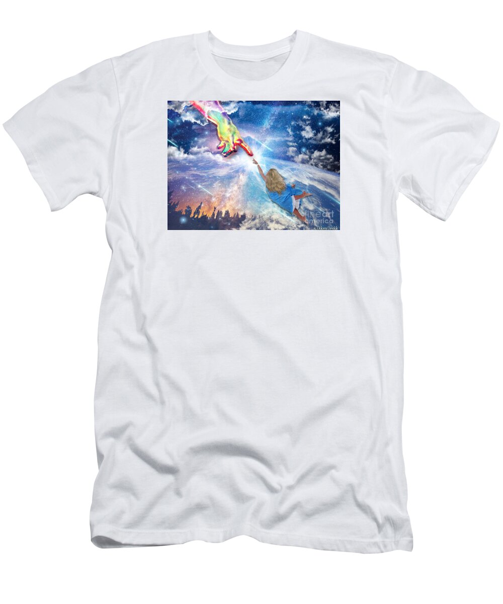 Hand Of God T-Shirt featuring the digital art Intimacy With God by Dolores Develde