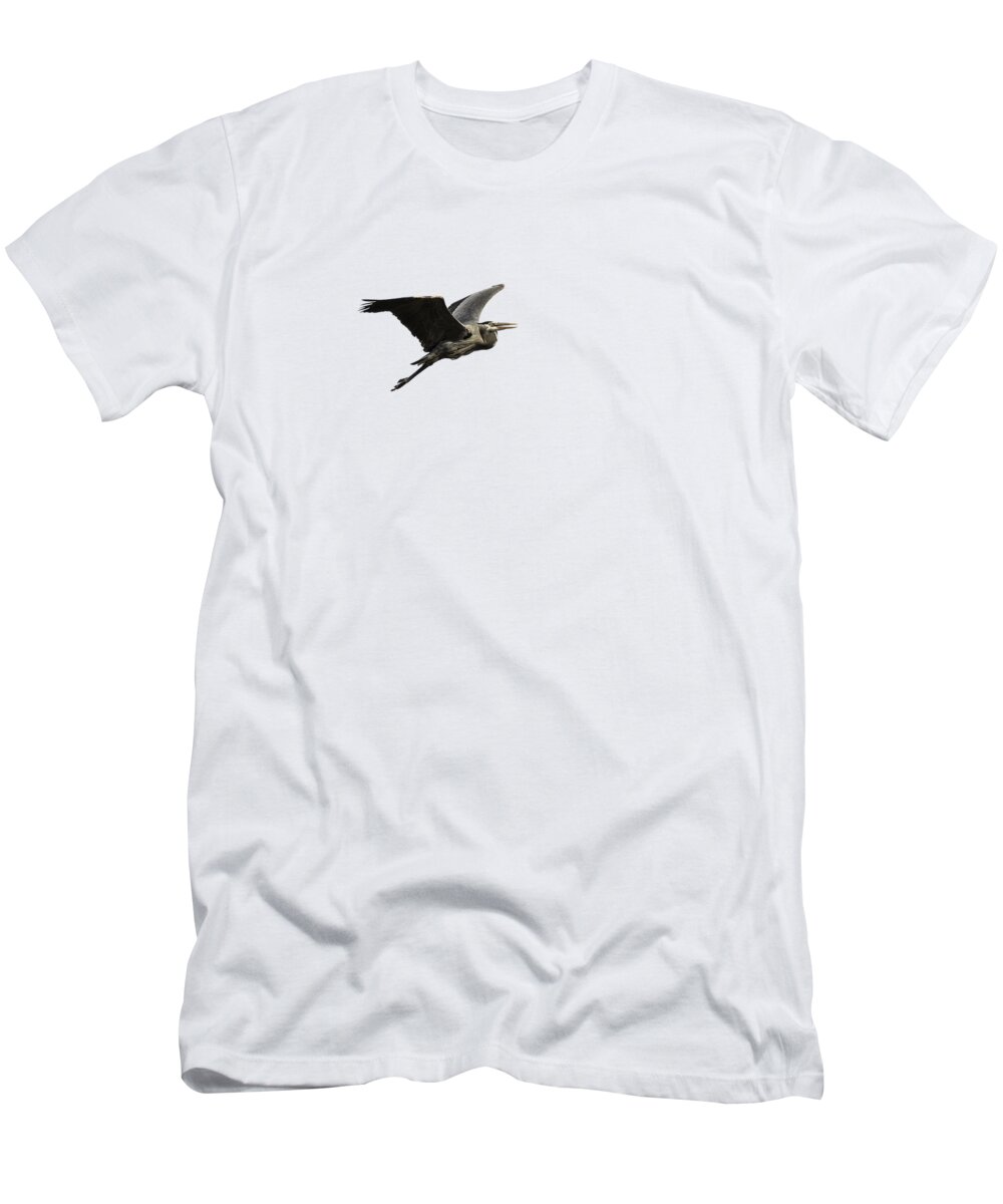 Great Blue Heron T-Shirt featuring the photograph Isolated Great Blue Heron 2015-3 by Thomas Young