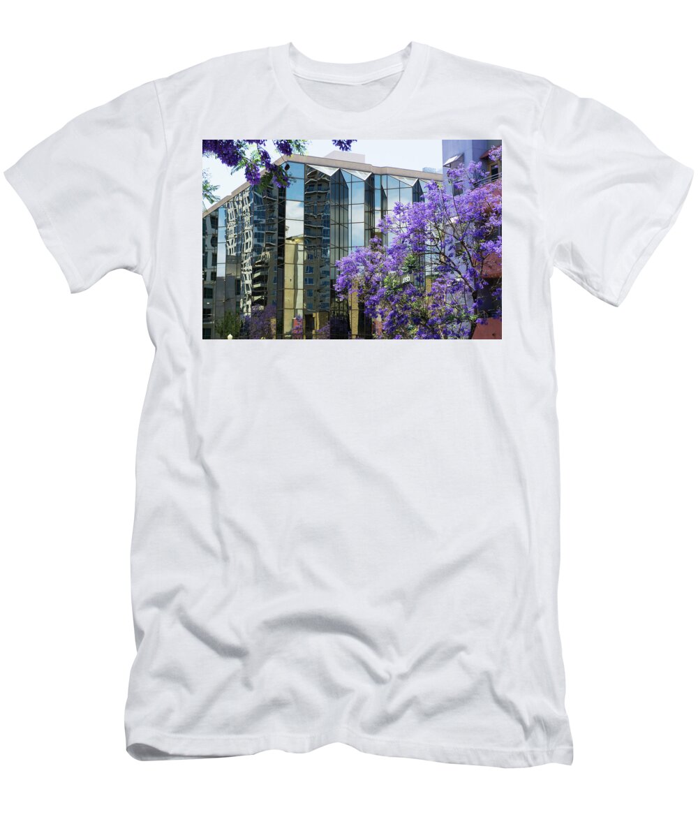 Jacaranda T-Shirt featuring the photograph Jacaranda Trees in Little Italy by Kenneth Roberts