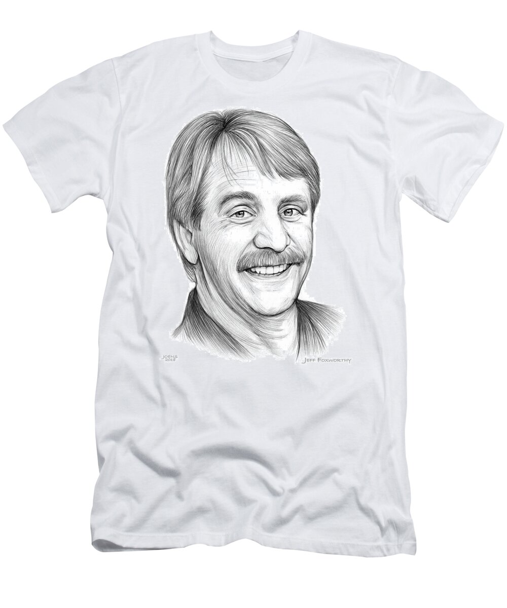 Jeff Foxworthy T-Shirt featuring the drawing Jeff Foxworthy by Greg Joens