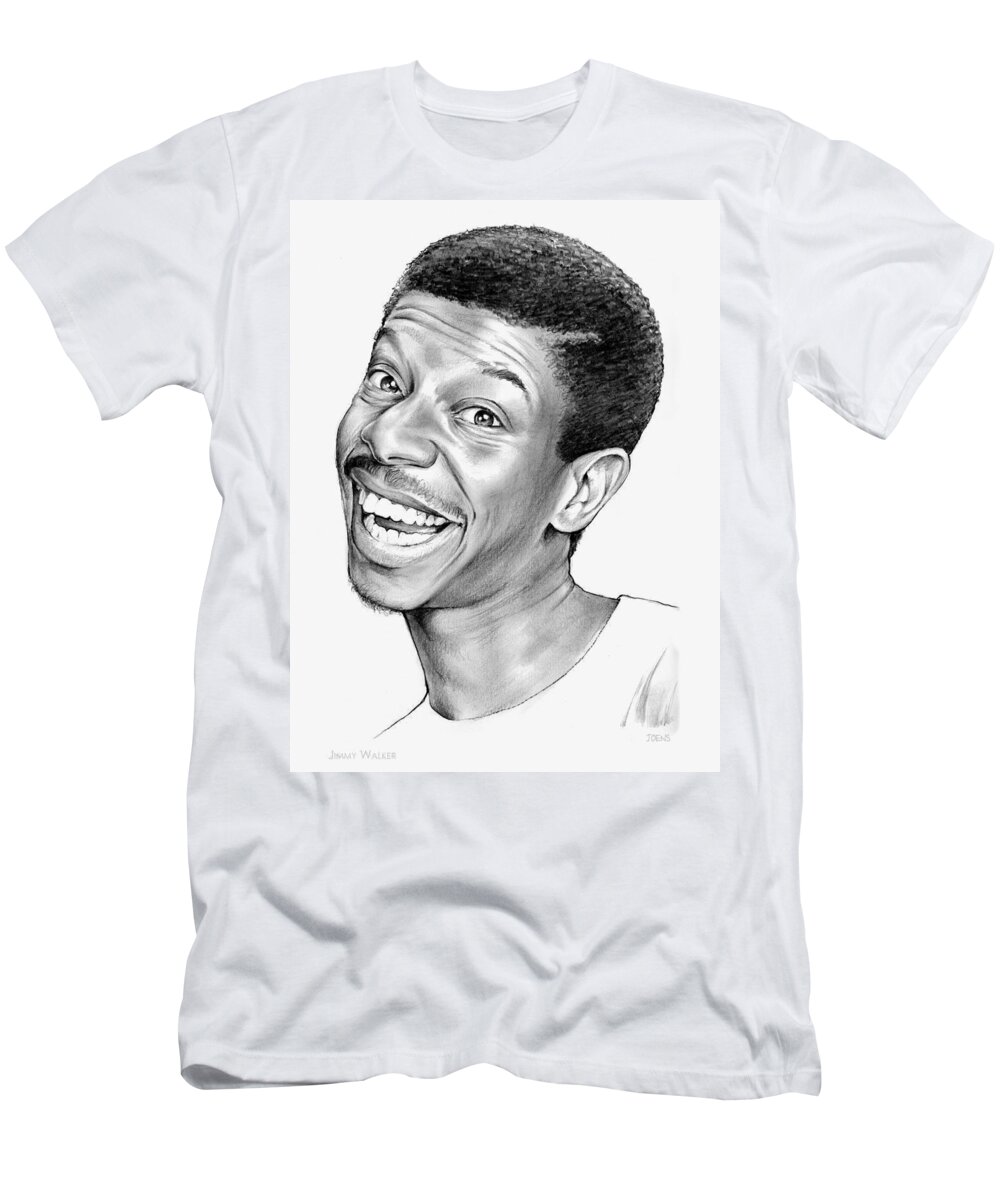 Jimmy Walker T-Shirt featuring the drawing Jimmy Walker by Greg Joens