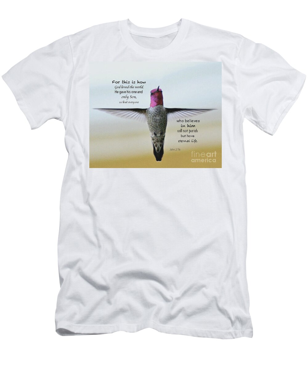 Easter T-Shirt featuring the photograph John 3 v 16 by Debby Pueschel