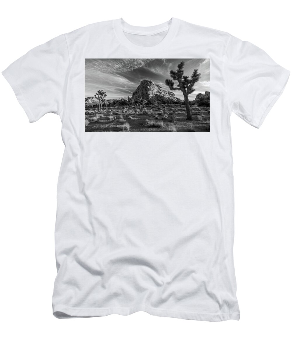California T-Shirt featuring the photograph Joshua Tree in Black and White by Eric Albright