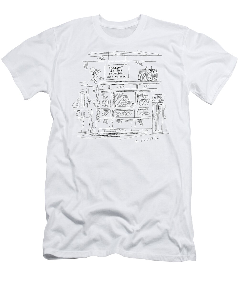 Take Out Just Like Momma Used To Order T-Shirt featuring the drawing Just Like Momma Used To Order by Barbara Smaller