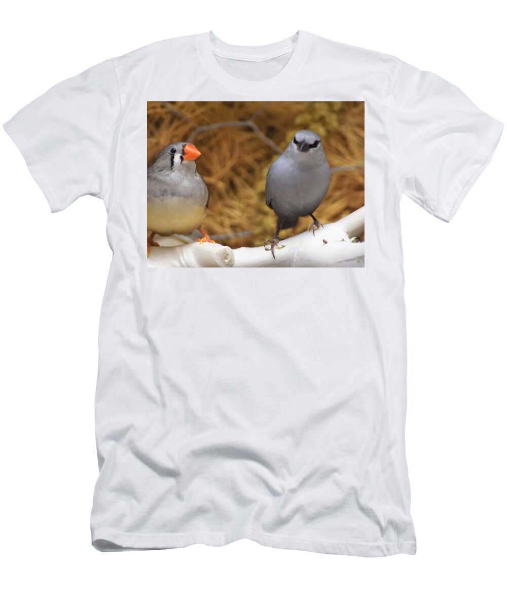 Birds T-Shirt featuring the photograph Just Passing The TIme by John Glass